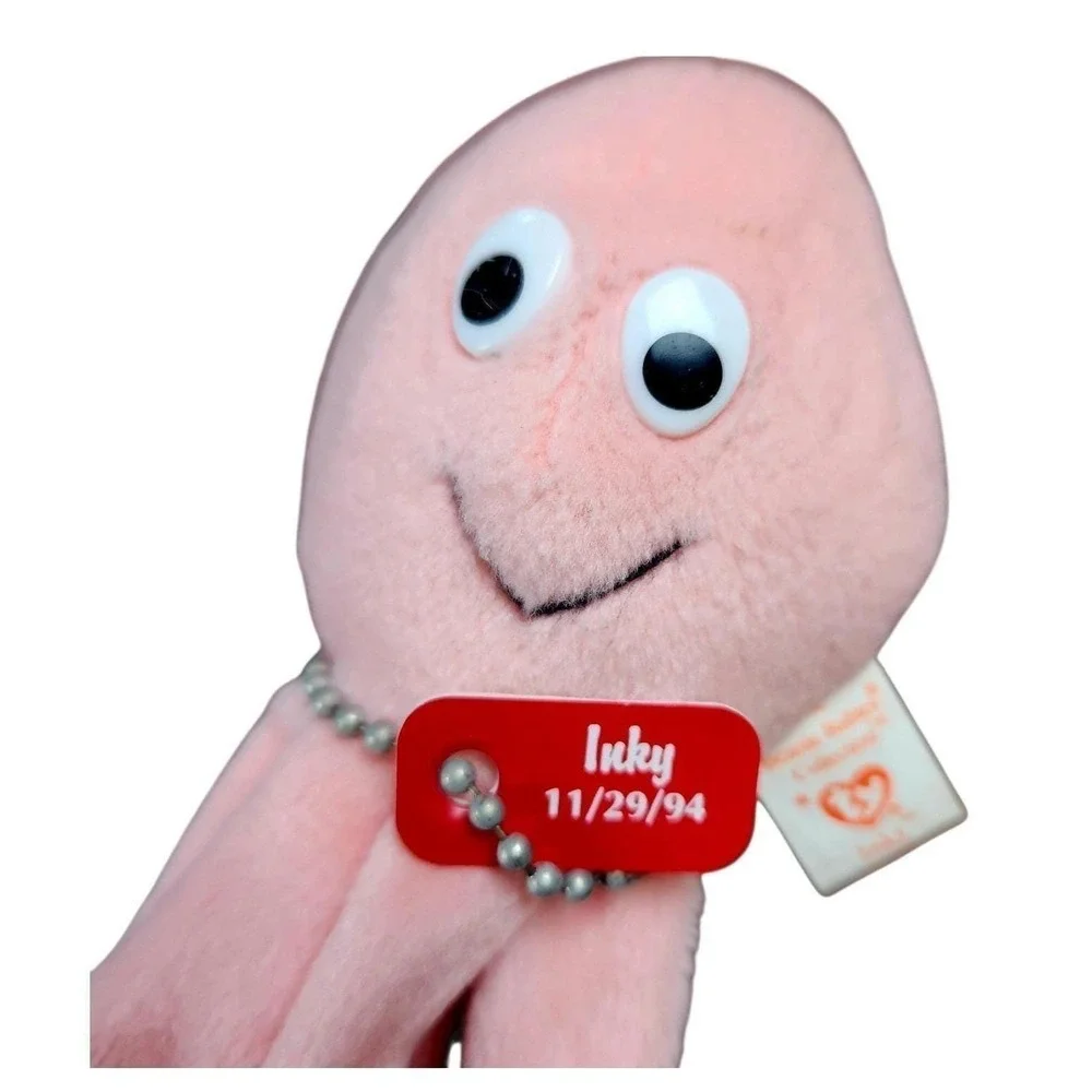 Vintage‎ 1994 Ty Beanie Babies Inky the Octopus Pink Plush Stuffed Animal